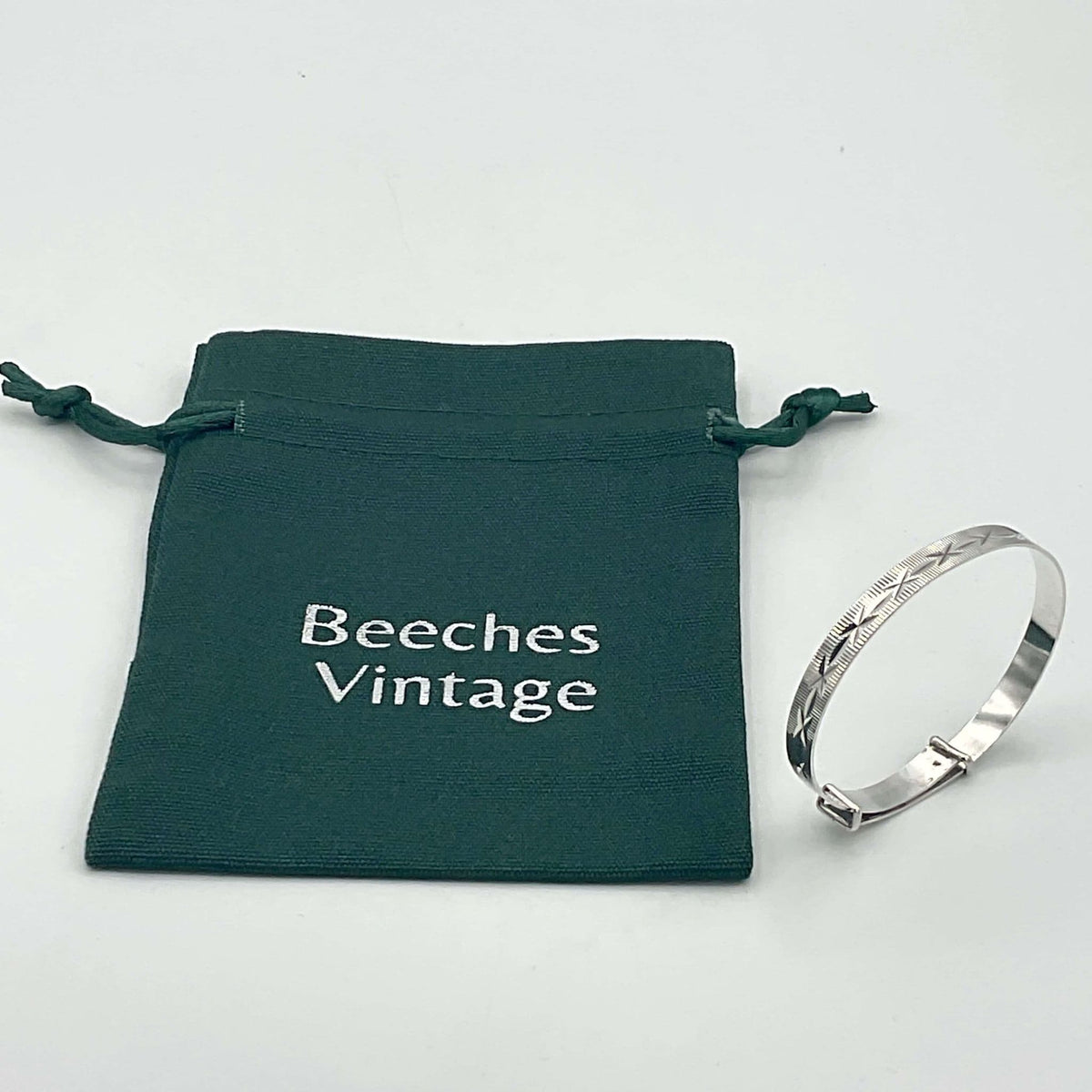 Sterling Silver Baby Bracelet, Christening, Baptism Baby Gift - Beeches Vintage