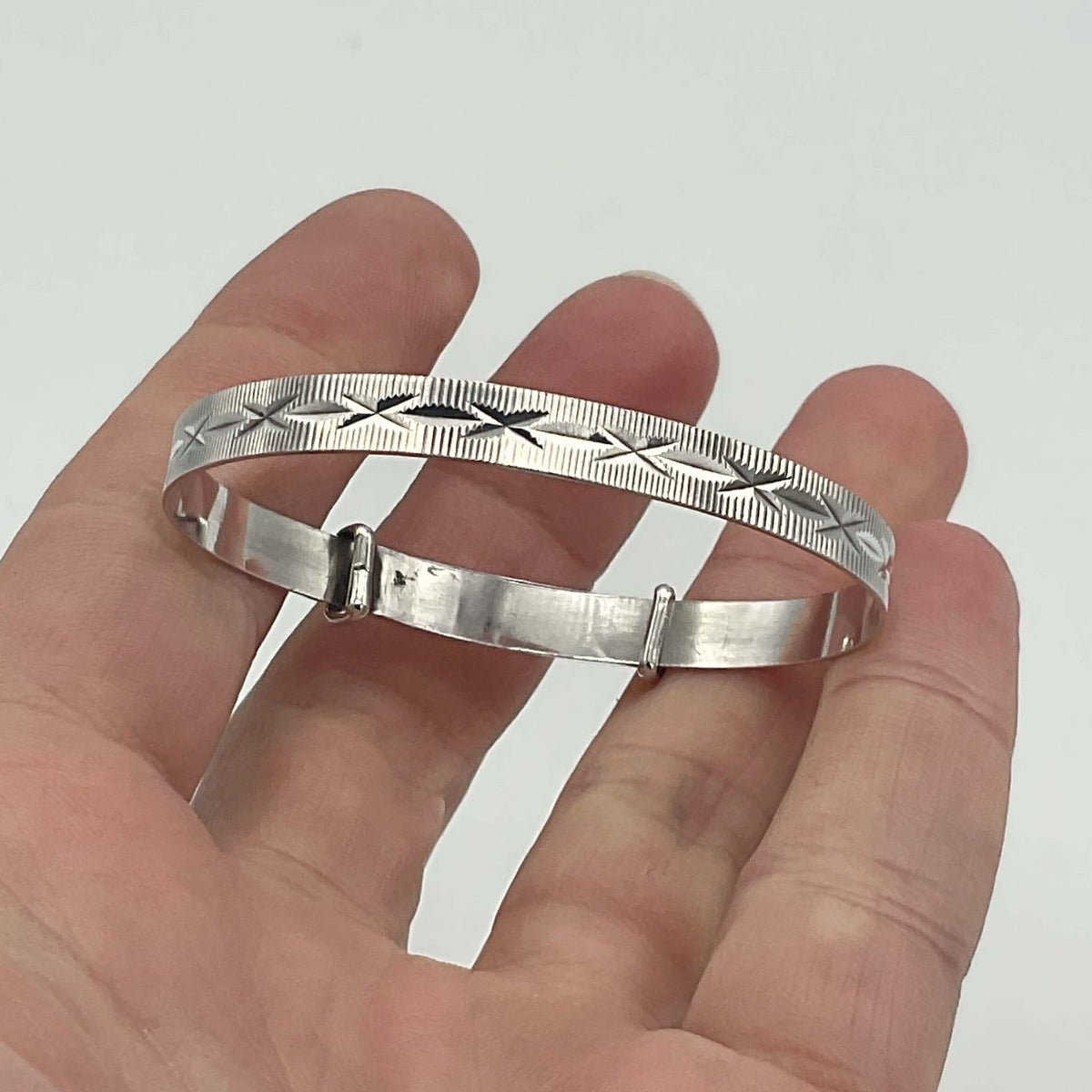 Sterling Silver Baby Bracelet, Christening, Baptism Baby Gift - Beeches Vintage