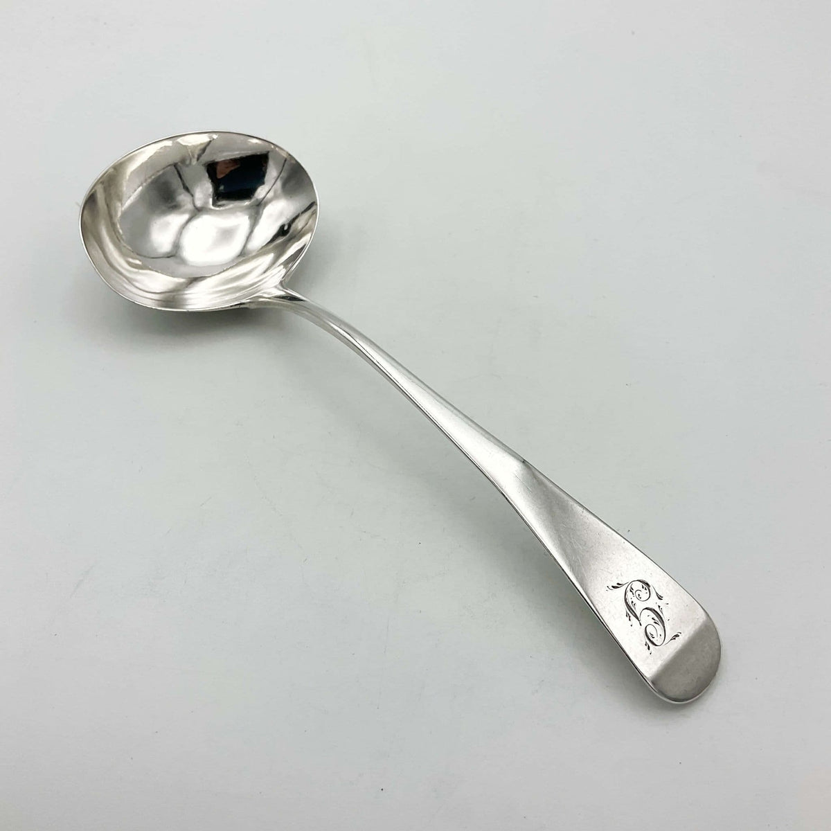 Antique 1800 Sterling Silver Ladle, Georgian Sauce Ladle - Beeches Vintage