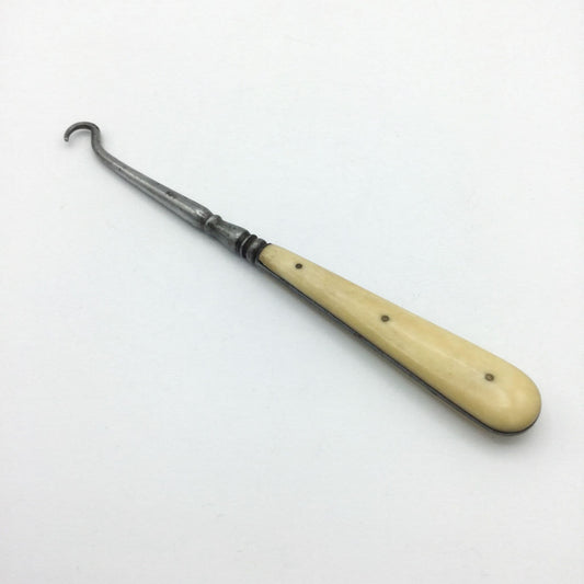 Antique Victorian Button Hook, Bone Handle - Beeches Vintage