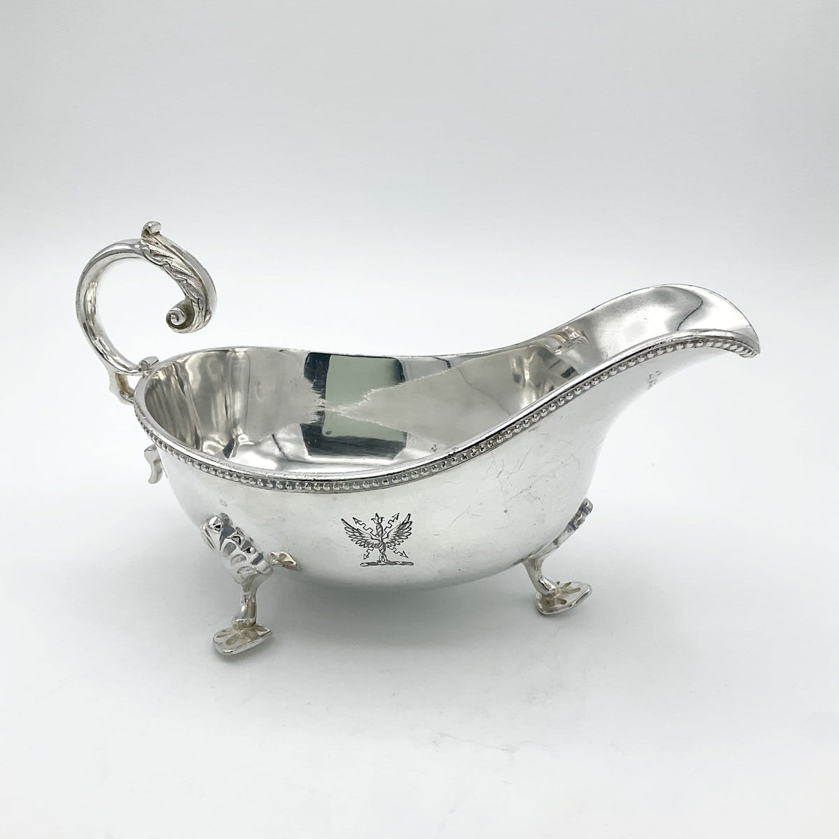 Antique Victorian Silver Plated Gravy Boat, Large Gravy Jug - Beeches Vintage