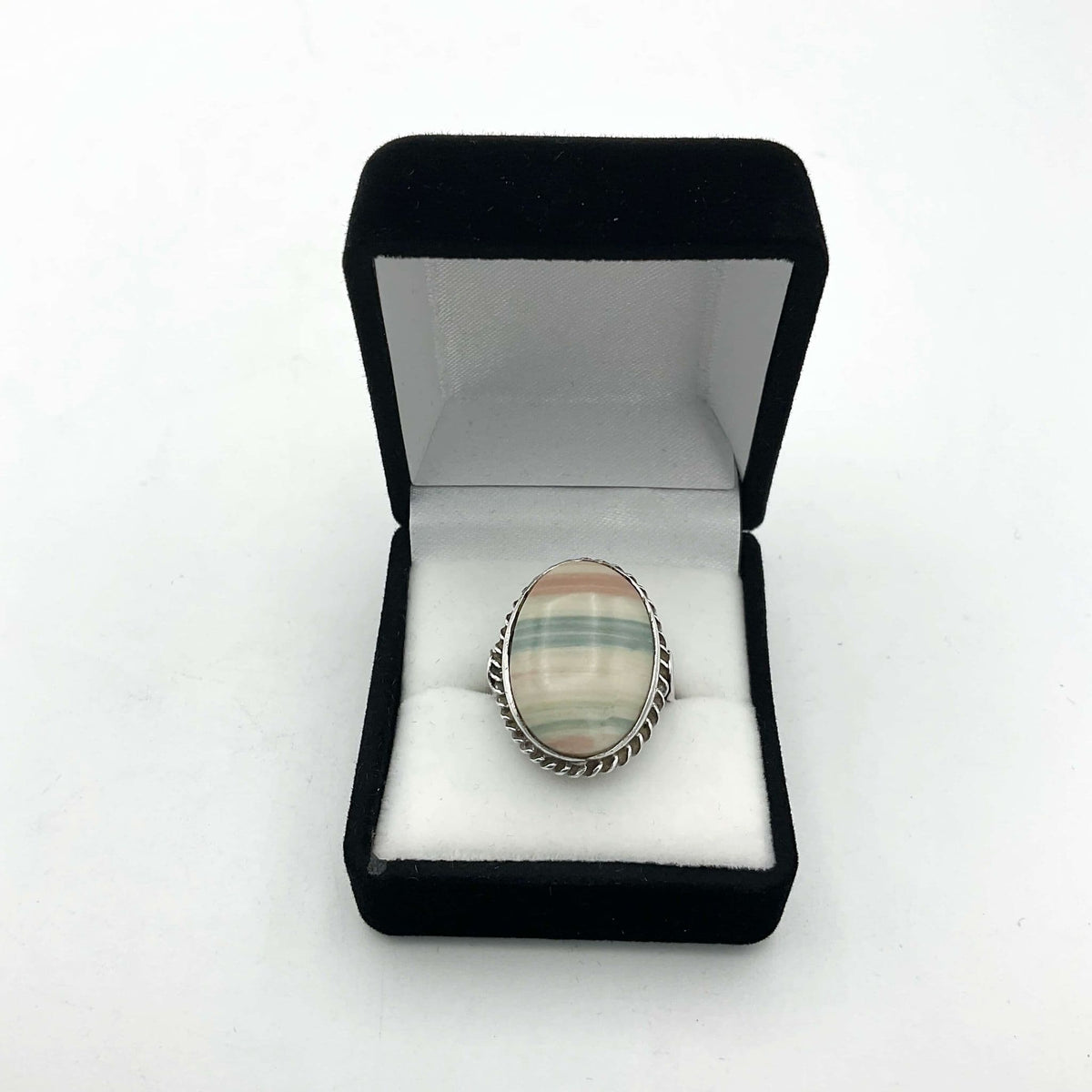 Banded Agate Silver Ring - Beeches Vintage