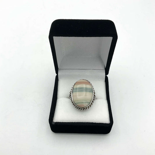 Banded Agate Silver Ring - Beeches Vintage