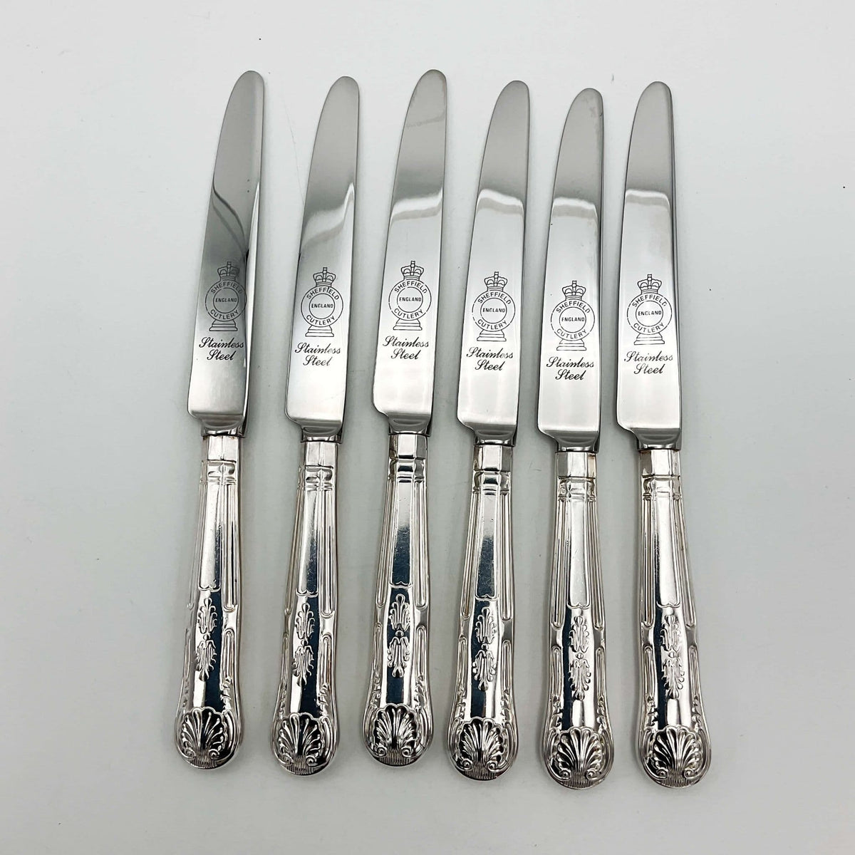 Set of Silver Plated Dessert Knives, Tea Knives - Beeches Vintage