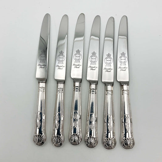 Set of Silver Plated Dessert Knives, Tea Knives - Beeches Vintage