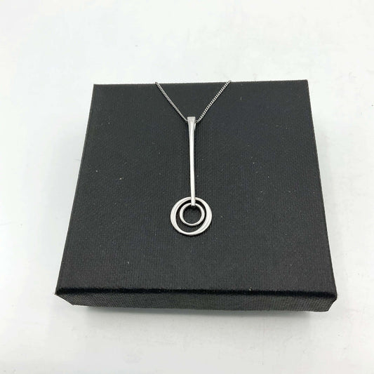 Silver Bar Pendant Necklace - Beeches Vintage
