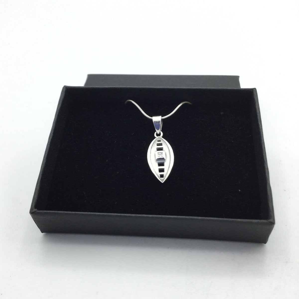 Silver Oval Pendant Necklace, Cubic Zirconia - Beeches Vintage