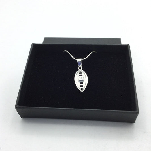 Silver Oval Pendant Necklace, Cubic Zirconia - Beeches Vintage