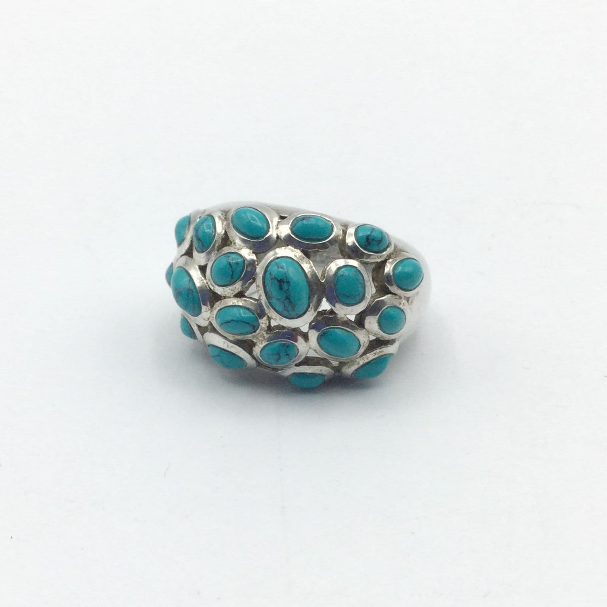 Turquoise Silver Dress Ring - Beeches Vintage