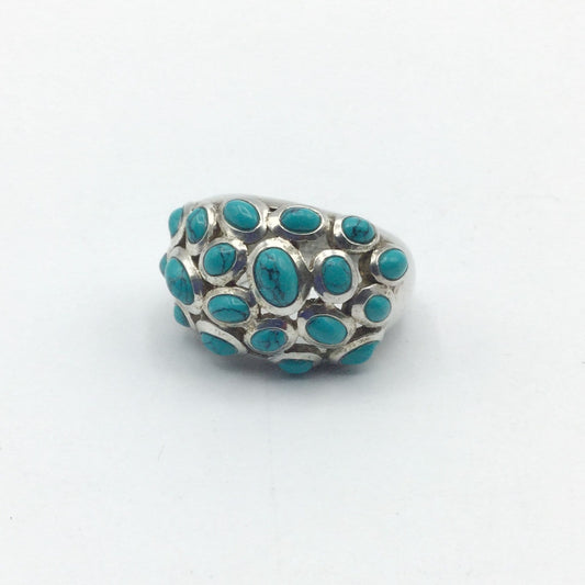 Turquoise Silver Dress Ring - Beeches Vintage