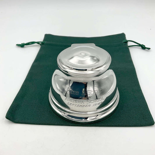 Vintage 1940s Silver Capstan Inkwell, Arusha School - Beeches Vintage
