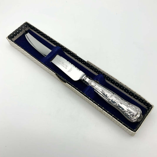 Vintage  1970s Sterling Silver Handled Cake Knife, Boxed - Beeches Vintage
